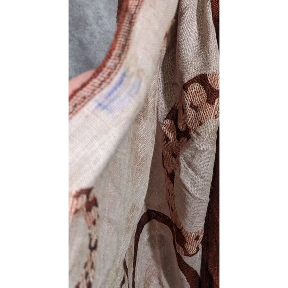 Pashmina Rust And Cream Bubble Print Scarf - Picture 9 of 14